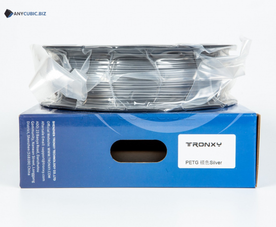 Фото 2 - Сріблястий PETG пластик Tronxy для 3D принтера 340м | 1 кг | 1,75 мм