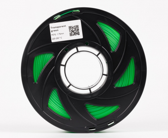 Фото 4 - PETG Напівпрозорий Зелений 1кг | 1.75мм | 330м
